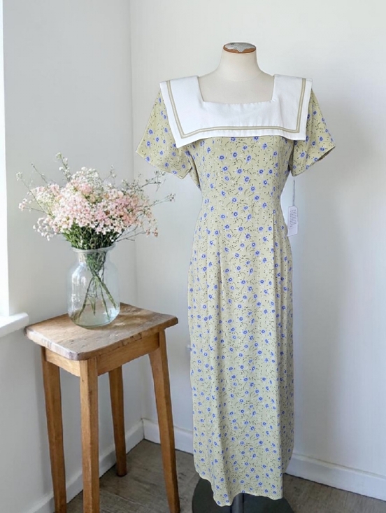 Sara Elizabeth Dresses & Skirts - Vintage 1980s Sara Elizabeth Floral Sailor Collar Maxi Dress NWT Womens Size 12